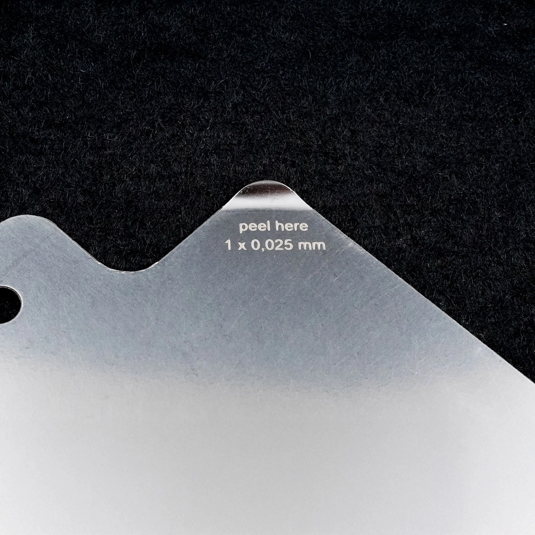 M-Tech® Alignment Shims, Non-Standard variations - M-Tech®L HP1: Easily peelable with M-Tech® Peeling file